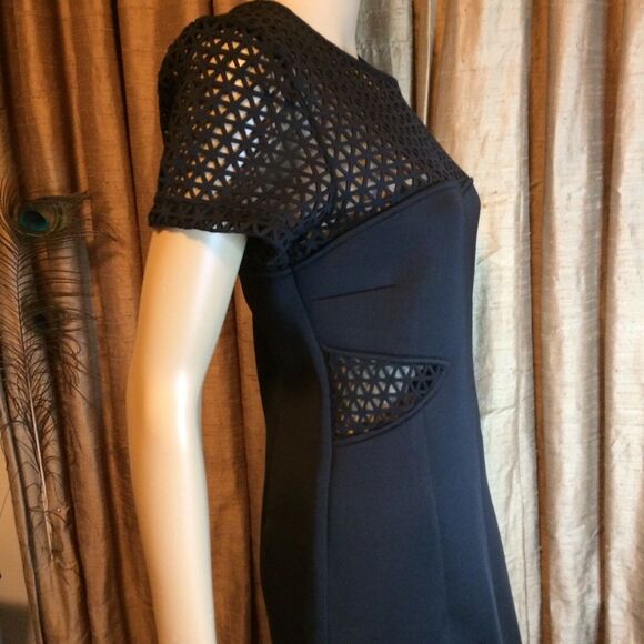 Allen B. Body Con LBD w/Laser Cut Neoprene Fabric - Picture 6 of 16